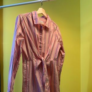 Calvin Klein LongSleeveShirtdress Belted Stripped